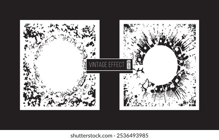 Black and white grunge texture Grunge textures vector illustration background Vintage style design set