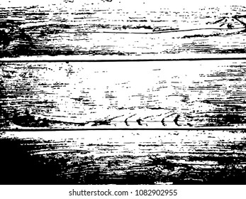 Black and white grunge texture. Vector abstract vintage pattern. Monochrome background with noise and grain. Banner template. Dark wooden board fence textured