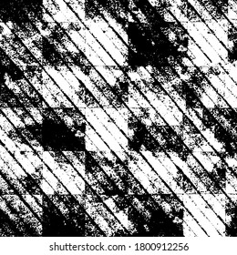 Textura de grano negro y blanco. Fondo monocromo abstracto vectorial. Superficie vieja cubierta de suciedad, arañazos, grietas