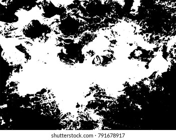 Black and white grunge texture. Vector abstract vintage waves pattern. Monochrome background with noise and grain. Banner template.