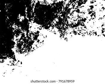 Black and white grunge texture. Vector abstract vintage wall pattern. Monochrome background with noise and grain. Banner template.