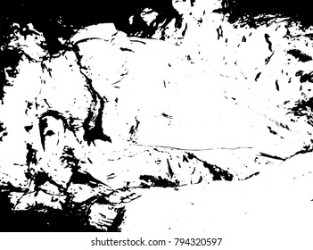 Black and white grunge texture. Vector abstract vintage pattern. Monochrome background with noise and grain. Banner template.