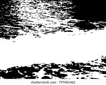 Black and white grunge texture. Vector abstract vintage pattern. Monochrome background with noise and grain. Dark sea  Banner template.