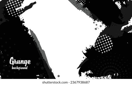 Black and white grunge textured design for banner poster brochure