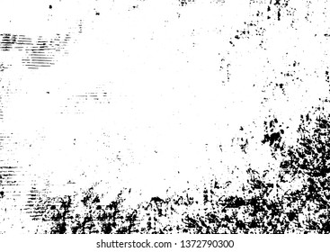 Black and white grunge urban texture vector with copy space. Abstract illustration surface dust and rough dirty wall background with empty template. Distress and grunge effect concept. Vector EPS10.