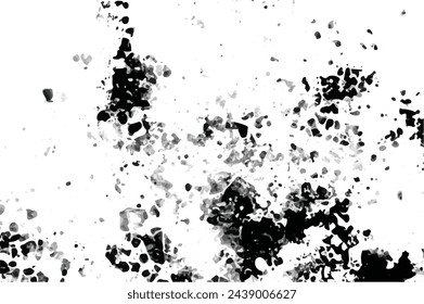 Black and white grunge urban texture vector with copy space. Abstract illustration surface dust and rough dirty wall background with empty template. Distress and grunge effect concept. Vector EPS10.