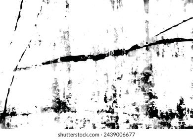 Black and white grunge urban texture vector with copy space. Abstract illustration surface dust and rough dirty wall background with empty template. Distress and grunge effect concept. Vector EPS10.