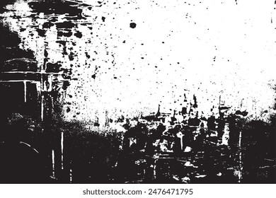 Black and White Grunge Urban Texture Background with Copy Space - Distressed and Rough Dirty Wall Abstract Illustration, Vector EPS10