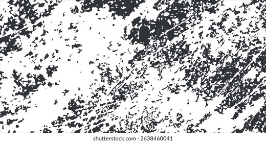Black and white grunge urban texture vector with copy space. Abstract illustration surface dust and rough dirty wall background with empty template. Distress and grunge effect concept. Vector EPS10.