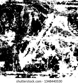 Black and white grunge vector background. Abstract monochrome texture. Pattern of scratches and chips