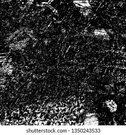 Black and white grunge vector background. Abstract monochrome texture. Pattern of scratches and chips