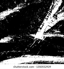 Black and white grunge vector background. Abstract monochrome texture. Pattern of scratches and chips