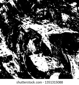 Black and white grunge vector background. Abstract monochrome texture. Pattern of scratches and chips