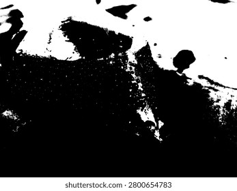 Black and white grunge vector illustration of granulated water droplets texture on a plastic surface. High contrast distressed abstract background pattern for graphic design overlay.