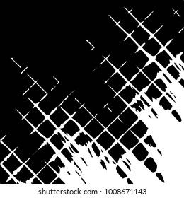Black and white grunge vector line background. Abstract halftone illustration background. Grunge grid background pattern
