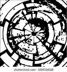 Black and white grunge vector line background. Abstract halftone illustration background. Grunge grid background pattern
