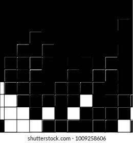 Black and white grunge vector line background. Abstract halftone illustration background. Grunge grid background pattern
