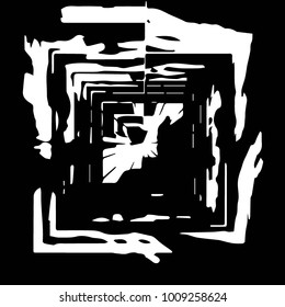 Black and white grunge vector line background. Abstract halftone illustration background. Grunge grid background pattern
