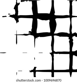 Black and white grunge vector line background. Abstract halftone illustration background. Grunge grid background pattern
