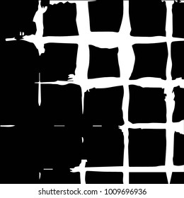 Black and white grunge vector line background. Abstract halftone illustration background. Grunge grid background pattern
