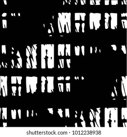 Black and white grunge vector line background. Abstract halftone illustration background. Grunge grid background pattern

