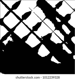 Black and white grunge vector line background. Abstract halftone illustration background. Grunge grid background pattern
