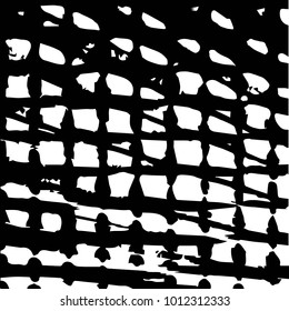 Black and white grunge vector line background. Abstract halftone illustration background. Grunge grid background pattern
