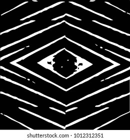Black and white grunge vector line background. Abstract halftone illustration background. Grunge grid background pattern
