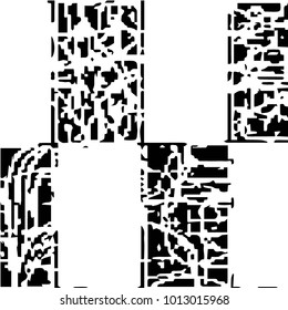 Black and white grunge vector line background. Abstract halftone illustration background. Grunge grid background pattern
