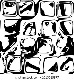 Black and white grunge vector line background. Abstract halftone illustration background. Grunge grid background pattern
