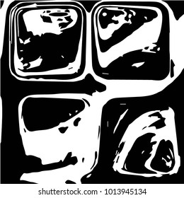 Black and white grunge vector line background. Abstract halftone illustration background. Grunge grid background pattern
