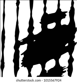 Black and white grunge vector line background. Abstract halftone illustration background. Grunge grid background pattern
