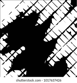 Black and white grunge vector line background. Abstract halftone illustration background. Grunge grid background pattern
