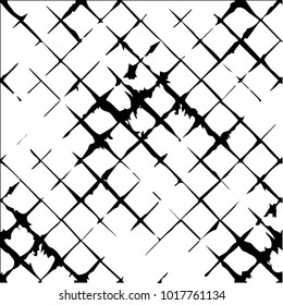 Black and white grunge vector line background. Abstract halftone illustration background. Grunge grid background pattern

