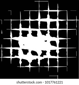 Black and white grunge vector line background. Abstract halftone illustration background. Grunge grid background pattern

