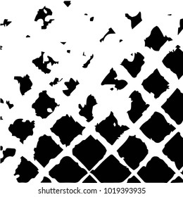 Black and white grunge vector line background. Abstract halftone illustration background. Grunge grid background pattern
