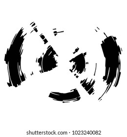 Black and white grunge vector line background. Abstract halftone illustration background. Grunge grid background pattern
