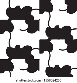 Black and white grunge vector line background. Abstract halftone illustration background. Grunge grid background pattern