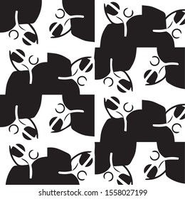 Black and white grunge vector line background. Abstract halftone illustration background. Grunge grid background pattern