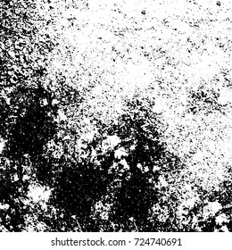 Black and white grunge. Vector monochrome abstract texture. Stains, splashes, scratches, chips, scuff the old surface. Vintage elements for design and print