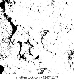 Black and white grunge. Vector monochrome abstract texture. Stains, splashes, scratches, chips, scuff the old surface. Vintage elements for design and print