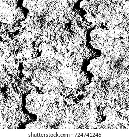 Black and white grunge. Vector monochrome abstract texture. Stains, splashes, scratches, chips, scuff the old surface. Vintage elements for design and print