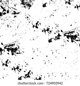 Black and white grunge. Vector monochrome abstract texture. Stains, splashes, scratches, chips, scuff the old surface. Vintage elements for design and print