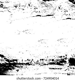 Black and white grunge. Vector monochrome abstract texture. Stains, splashes, scratches, chips, scuff the old surface. Vintage elements for design and print