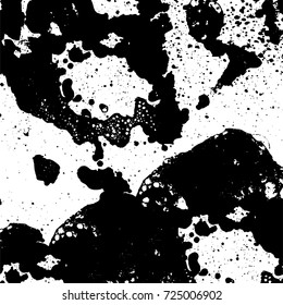 Black and white grunge. Vector monochrome abstract texture. Stains, splashes, scratches, chips, scuff the old surface. Vintage elements for design and print