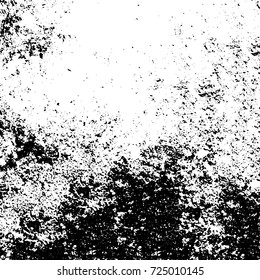 Black and white grunge. Vector monochrome abstract texture. Stains, splashes, scratches, chips, scuff the old surface. Vintage elements for design and print