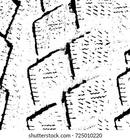 Black and white grunge. Vector monochrome abstract texture. Stains, splashes, scratches, chips, scuff the old surface. Vintage elements for design and print