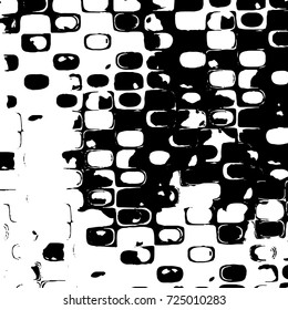 Black and white grunge. Vector monochrome abstract texture. Stains, splashes, scratches, chips, scuff the old surface. Vintage elements for design and print