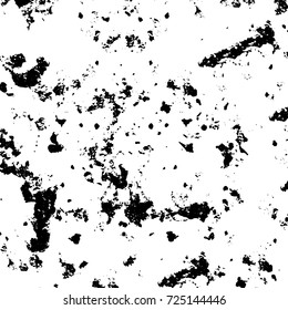 Black and white grunge. Vector monochrome abstract texture. Stains, splashes, scratches, chips, scuff the old surface. Vintage elements for design and print
