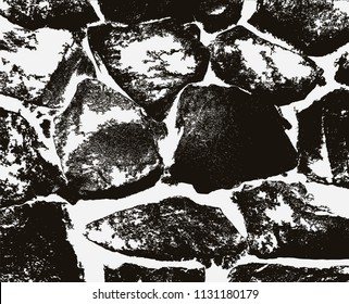 Black and white grunge, vector texture. Abstract background. Effect of grain and noise. Template for design, retro style.